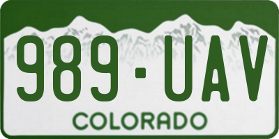 CO license plate 989UAV