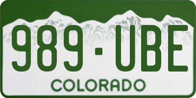 CO license plate 989UBE