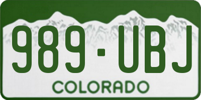 CO license plate 989UBJ