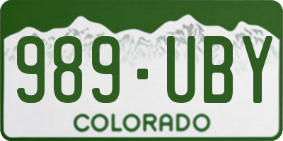 CO license plate 989UBY