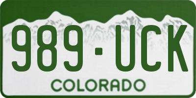 CO license plate 989UCK