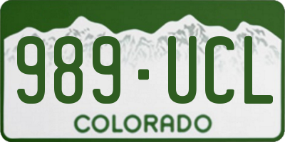CO license plate 989UCL