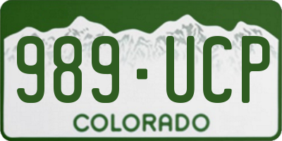CO license plate 989UCP