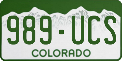 CO license plate 989UCS