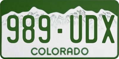 CO license plate 989UDX