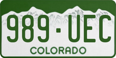 CO license plate 989UEC