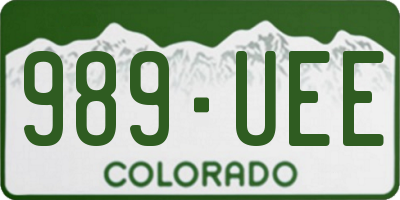 CO license plate 989UEE