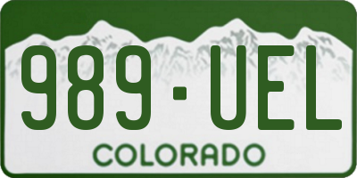 CO license plate 989UEL