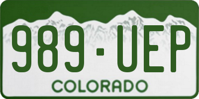 CO license plate 989UEP