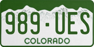 CO license plate 989UES