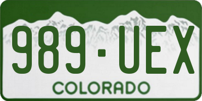 CO license plate 989UEX