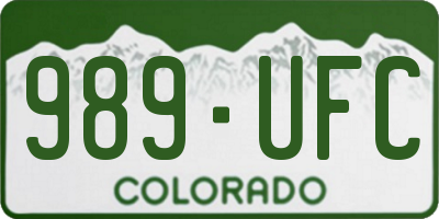 CO license plate 989UFC