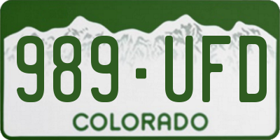 CO license plate 989UFD