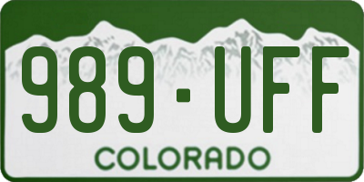 CO license plate 989UFF