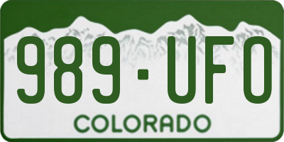 CO license plate 989UFO