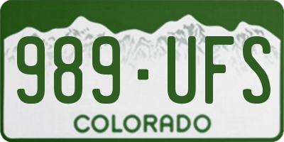 CO license plate 989UFS