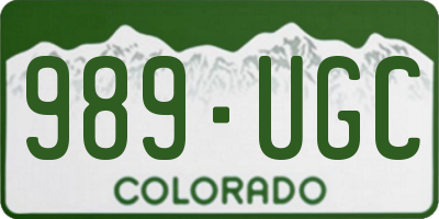 CO license plate 989UGC