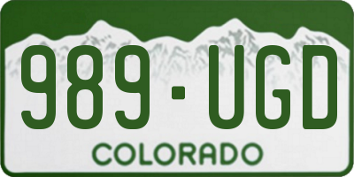 CO license plate 989UGD