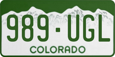 CO license plate 989UGL