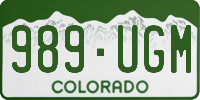 CO license plate 989UGM
