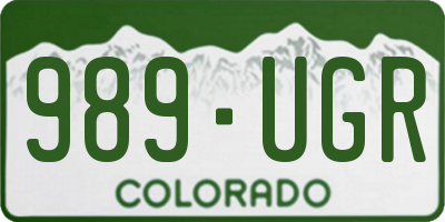 CO license plate 989UGR