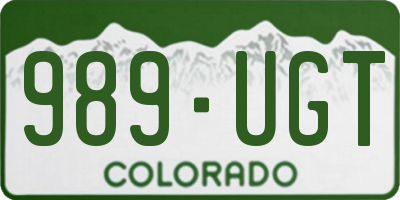 CO license plate 989UGT