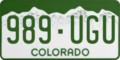 CO license plate 989UGU