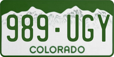 CO license plate 989UGY