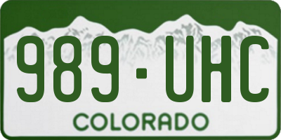 CO license plate 989UHC