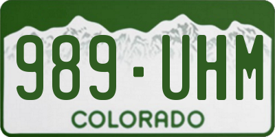 CO license plate 989UHM