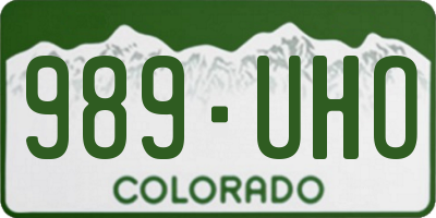 CO license plate 989UHO