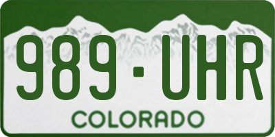 CO license plate 989UHR