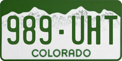 CO license plate 989UHT