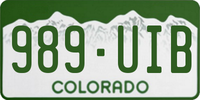 CO license plate 989UIB