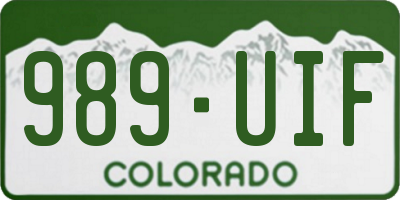 CO license plate 989UIF