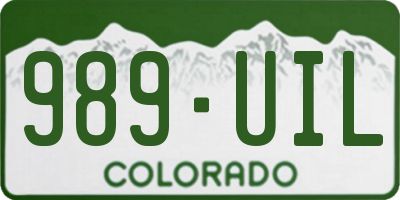 CO license plate 989UIL