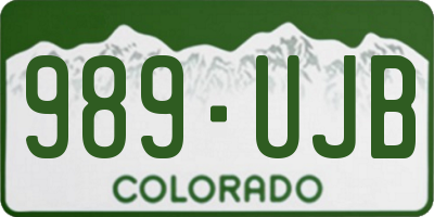 CO license plate 989UJB