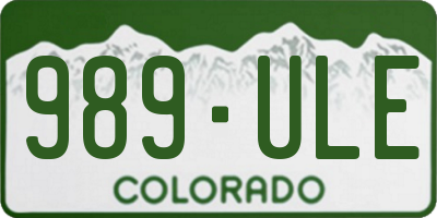 CO license plate 989ULE