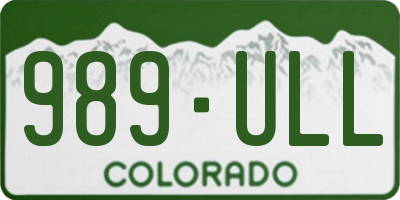 CO license plate 989ULL