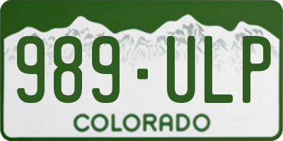CO license plate 989ULP