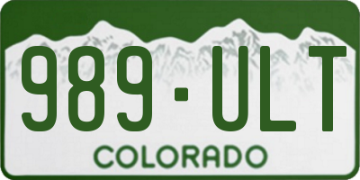 CO license plate 989ULT