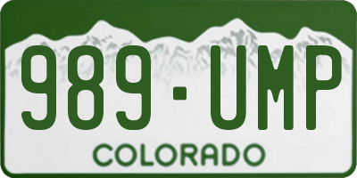 CO license plate 989UMP