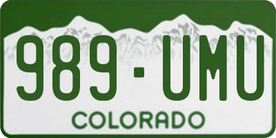 CO license plate 989UMU