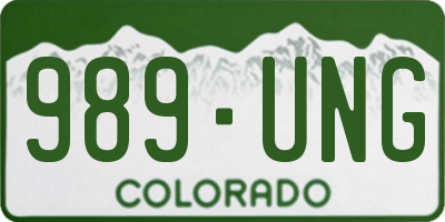 CO license plate 989UNG