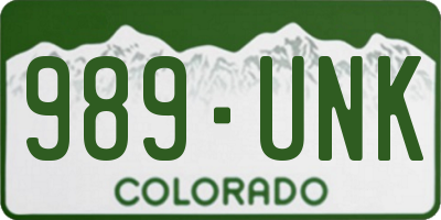 CO license plate 989UNK