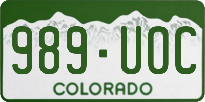 CO license plate 989UOC