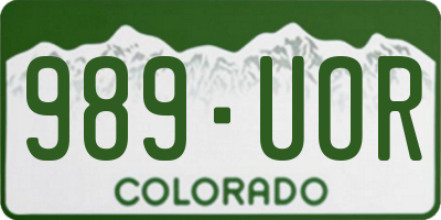 CO license plate 989UOR