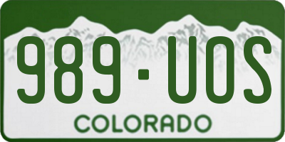 CO license plate 989UOS