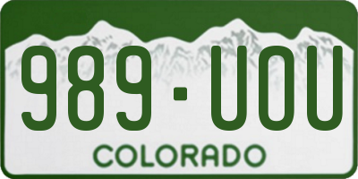 CO license plate 989UOU