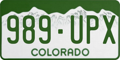CO license plate 989UPX
